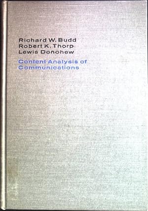 Seller image for Content Analysis of Communications. for sale by books4less (Versandantiquariat Petra Gros GmbH & Co. KG)