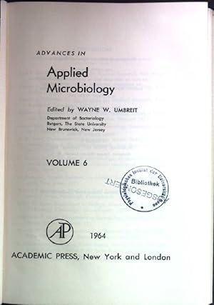 Seller image for Advances in Applied Microbiology. Volume 6. for sale by books4less (Versandantiquariat Petra Gros GmbH & Co. KG)