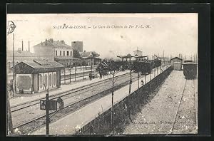 Ansichtskarte St-Jean-de-Losne, La Gare du Chemin de Fer P.-L.-M. / Bahnhof