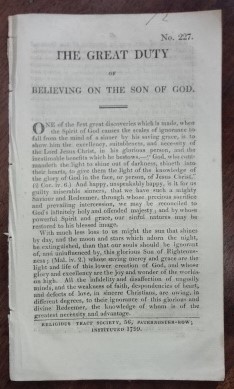 The great duty of believing on the Son of God.
