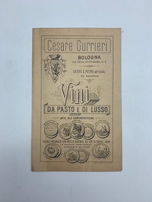 Cesare Guerrieri, Bologna. Vini da pasto e di lusso (pieghevole commerciale)