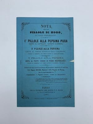 Notizia sull'olio di fegato di merluzzo.detto di Hogg; Nota sulle pillole di Hogg di varie prepar...