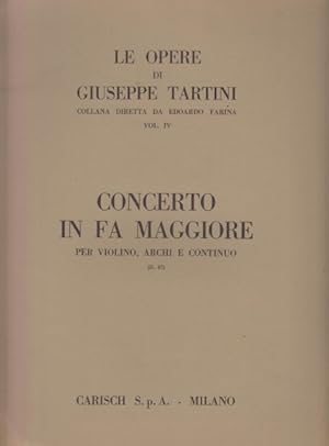 Bild des Verkufers fr Concerto in F major, D.67 for Violin. Strings & Continuo - Full Score zum Verkauf von Hancock & Monks Music
