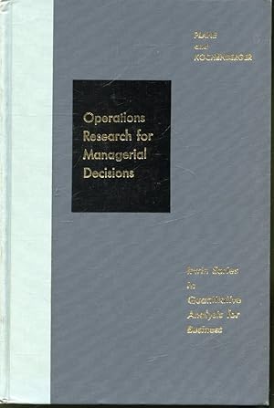 Seller image for Operations Research for Managerial Decisions for sale by Librairie Le Nord