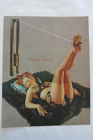 GIL ELVGREN VINTAGE 'weight control' PIN-UP PHOTO LITHOGRAPH PRINT - 7.25" X 9.5"