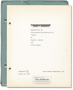 Bild des Verkufers fr Sweet Monday (Original screenplay for an unproduced film) zum Verkauf von Royal Books, Inc., ABAA