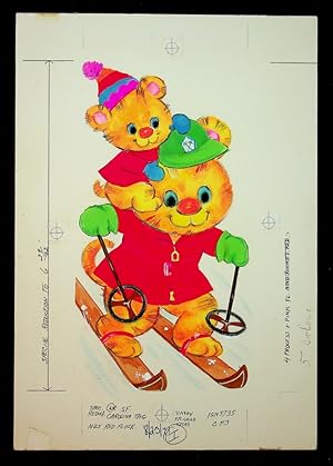 [original art, christmas] Norcross Greeting Card original artwork "Daddy Fr. Child XMAS" number 1...