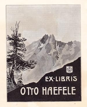 Seller image for Exlibris fr Otto Haefele. Lichtdruck von Willy Eisele, Stuttgart. for sale by Antiquariat Heinz Tessin