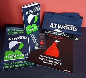 Image du vendeur pour THE TESTAMENTS: The Sequel to The Handmaid's Tale. ***SIGNED FIRST EDITION: A SUPERIOR COPY OF THE 2019 BOOKER PRIZE WINNER + PROMO ITEMS*** mis en vente par D. B. Waters Rare Books MA FSB