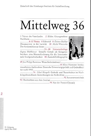 Imagen del vendedor de Mittelweg 36. Zeitschrift des Hamburger Instituts fr Sozialforschung, 13. Jahrgang April / Mai 2004 a la venta por Fundus-Online GbR Borkert Schwarz Zerfa