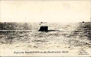 Ansichtskarte / Postkarte Englische U-Bootsflottille an der flandrischen Küste