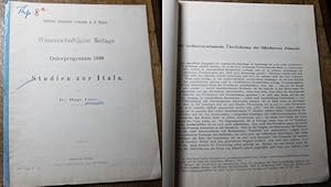 Wissenschaftliche Beilage zum Osterprogramm 1889 Studien zur Itala