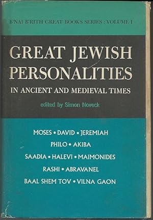 Imagen del vendedor de GREAT JEWISH PERSONALITITES-IN ANCIENT AND MEDIEVAL TIMES a la venta por Gibson's Books