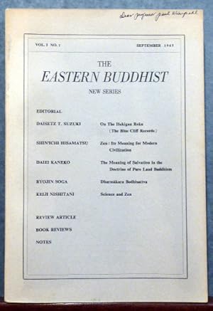 Imagen del vendedor de ON THE HEKIGAN ROKU (BLUE CLIFF RECORDS) [THE EASTERN BUDDHIST NEW SERIES VOL.1 NO. 1 SEPTEMBER 1965 a la venta por RON RAMSWICK BOOKS, IOBA