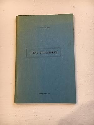 Seller image for First Principles With Letter From the Author for sale by Aeon Bookstore
