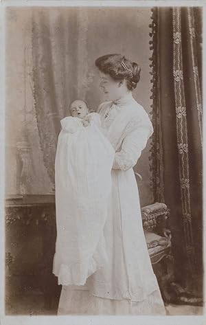 Mother & Newborn Baby Taunton Somerset Real Photo Postcard