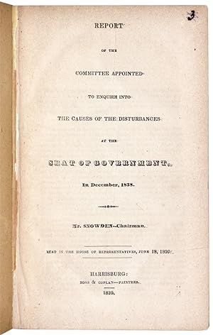 [Capitol Riots and Buckshot War] Report of the Committee Appointed to Enquire Into the Causes of ...