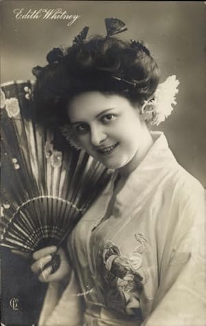 Immagine del venditore per Ansichtskarte / Postkarte Schauspielerin Edith Whitney, Fcher, Kimono, Liersch venduto da akpool GmbH