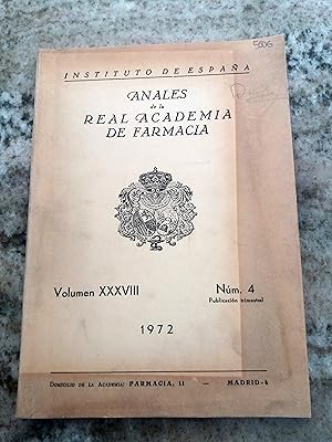 ANALES DE LA REAL ACADEMIA DE FARMACIA. Año XXXVIII. Nº 4. 1972