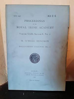 Imagen del vendedor de Ballinderry Crannong No 1 : Proceedings of the Royal Irish Academy Volume 43 Section C No. 5 a la venta por Temple Bar Bookshop