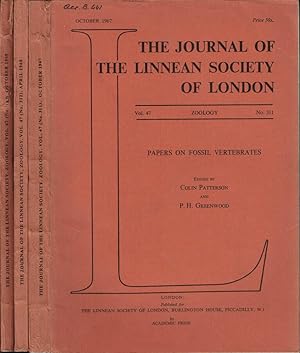 Seller image for The Journal of The Linnean Society of London Vol. 47 - No. 311, october 1967; No. 312, april 1968; No. 313, october 1968 - Zoology for sale by Biblioteca di Babele