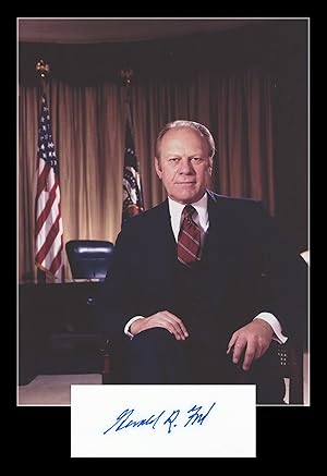 Imagen del vendedor de Gerald Ford (1913-2006) - Carte signe + Photo - 90s a la venta por PhP Autographs