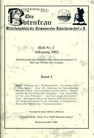 Die Botenfrau. Mitteilungsblatt des Heimatvereins Hinterhermsdorf e.V. über das Wirken des Verein...