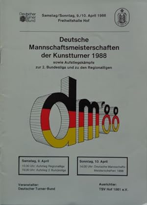 Deutsche Mannschaftsmeisterschaften der Kunstturner 1988. 9./10. April 1988 Freiheitshalle Hof. A...