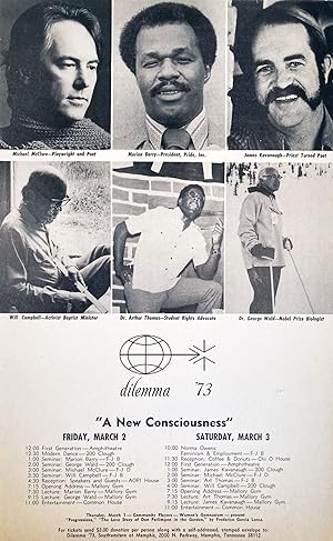 Bild des Verkufers fr Dilemma '73: "A New Consciousness." zum Verkauf von Granary Books