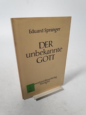 Bild des Verkufers fr Der unbekannte Gott. zum Verkauf von Antiquariat Bookfarm