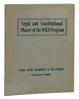 Imagen del vendedor de Legal and Constitutional Phases of the WRA Program a la venta por Burnside Rare Books, ABAA