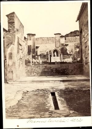 Foto Pompeji Campania, um 1865, Marcus Lucretius Haus, Römische Ausgrabungsstätte, Ruinen