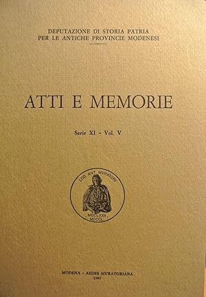 ATTI e MEMORIE - SERIE XI - VOL. V