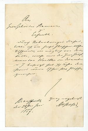 Bild des Verkufers fr Eigenh. Brief mit U. zum Verkauf von Antiquariat INLIBRIS Gilhofer Nfg. GmbH