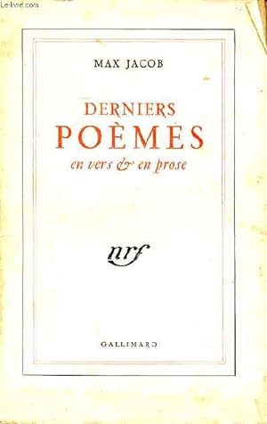 Bild des Verkufers fr Derniers pomes en vers et en prose zum Verkauf von Le-Livre