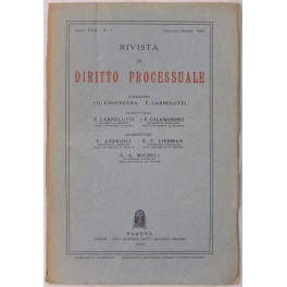 Seller image for Rivista di Diritto Processuale. Annata 1962. Diretta da: Francesco Carnelutti, Giuseppe Chiovenda, Piero Calamandrei, Enrico Tullio Liebman. Anno XVII (Seconda Serie) for sale by Libreria Antiquaria Giulio Cesare di Daniele Corradi