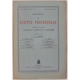 Seller image for Rivista di Diritto Processuale. Annata 1967. Diretta da: Francesco Carnelutti, Giuseppe Chiovenda, Piero Calamandrei, Enrico Tullio Liebman. Anno XXII (Seconda Serie) for sale by Libreria Antiquaria Giulio Cesare di Daniele Corradi