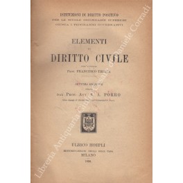 Bild des Verkufers fr Elementi di diritto civile zum Verkauf von Libreria Antiquaria Giulio Cesare di Daniele Corradi