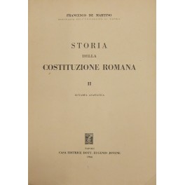 Bild des Verkufers fr Storia della Costituzione romana. Vol. II zum Verkauf von Libreria Antiquaria Giulio Cesare di Daniele Corradi
