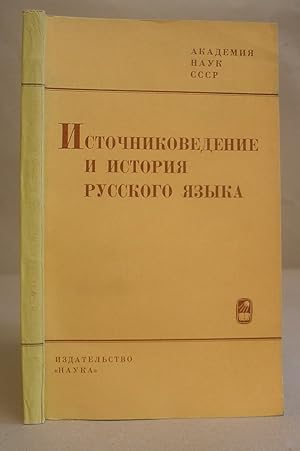 Bild des Verkufers fr Istochnikovedenie I Istoriia Russkogo Iazyka zum Verkauf von Eastleach Books