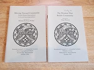 Bild des Verkufers fr E. F. Schumacher Lectures October 1996 & October 1997 zum Verkauf von Stillwaters Environmental Ctr of the Great Peninsula Conservancy