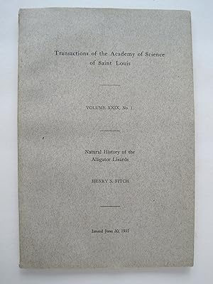 Transactions of the Academy of Science of St. Louis : Natural History of the Alligator Lizards, V...