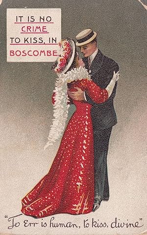 Kissing In Boscombe Is No Crime Antique Dorset Postcard
