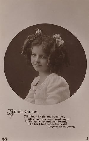 Image du vendeur pour All Things Bright & Beautiful Angels Voices RPC Pigtails Postcard mis en vente par Postcard Finder