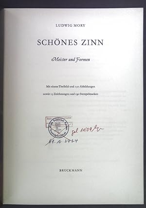 Seller image for Schnes Zinn. Meister und Formen. for sale by books4less (Versandantiquariat Petra Gros GmbH & Co. KG)