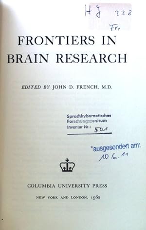 Immagine del venditore per Frontiers in Brain Research; venduto da books4less (Versandantiquariat Petra Gros GmbH & Co. KG)