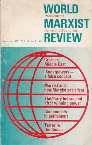 Imagen del vendedor de World Marxist Review: Problems of Peace and Socialism, September 1971, Vol. 14, No. 9 a la venta por Goulds Book Arcade, Sydney