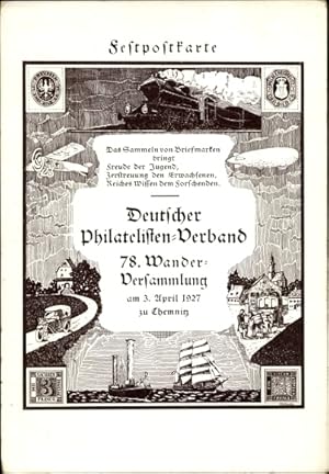 Künstler Ansichtskarte / Postkarte Chemnitz, Deutscher Philatelisten Verband, 78. Wanderversammlu...