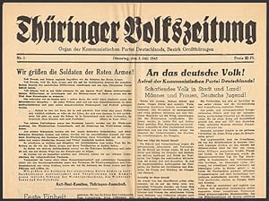 Thüringer Volkszeitung. Organ der Kommunistischen Partei Deutschlands, Bezirk Großthüringen. Nr. ...