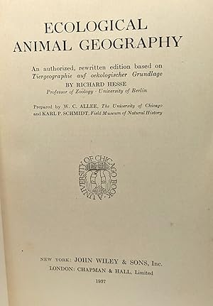 Ecological animal georaphy - an authorized rewritten edition based on tiergeographie auf oekologi...